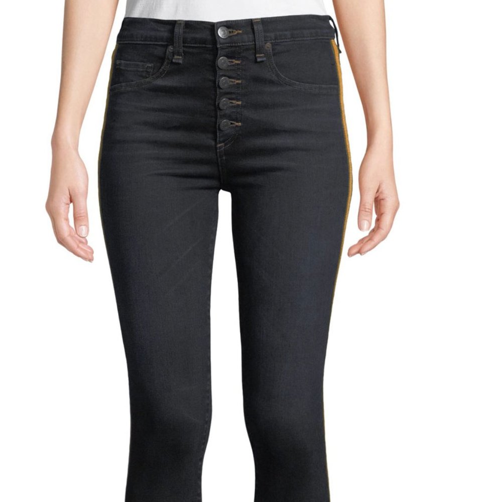 VERONICA BEARD Debbie Side Stripe Skinny Jeans 28